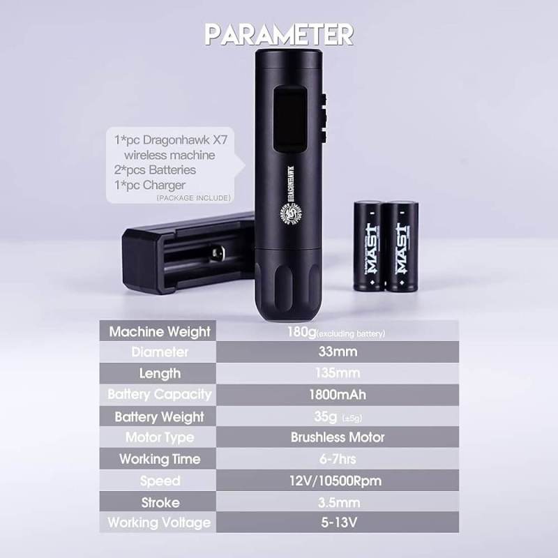 Maszynka do tatuażu DRAGONHAWK X7 Pen - obrazek 4