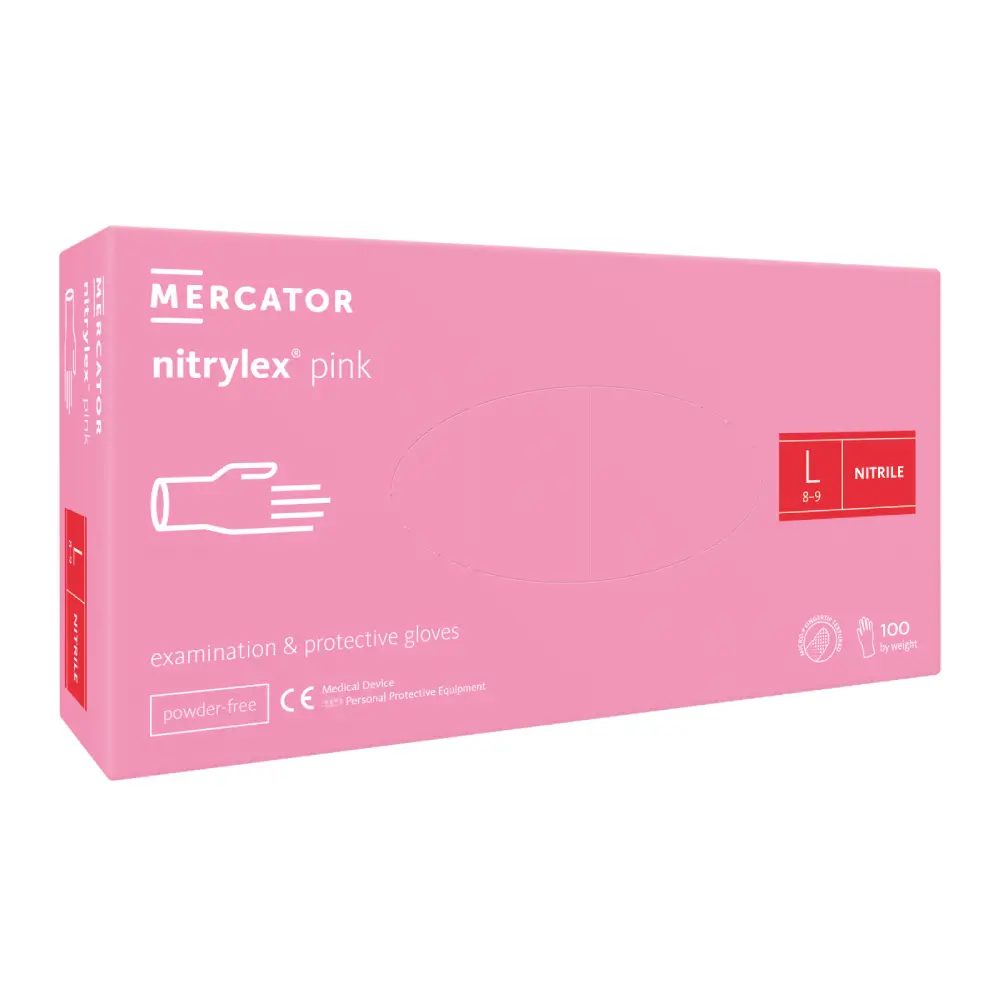 Rękawice nitrylowe NITRYLEX Pink L 100szt Rękawice nitrylowe NITRYLEX Pink L 100szt