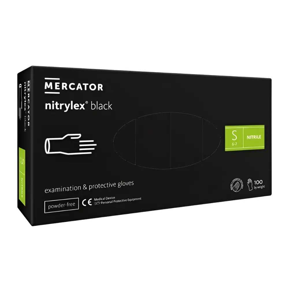 Rękawice nitrylowe bezpudrowe NITRYLEX Black S 100szt Rękawice nitrylowe bezpudrowe NITRYLEX Black S 100szt