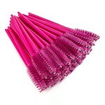 Szczoteczki do rzęs i brwi 50szt Ciemnoróżowe
